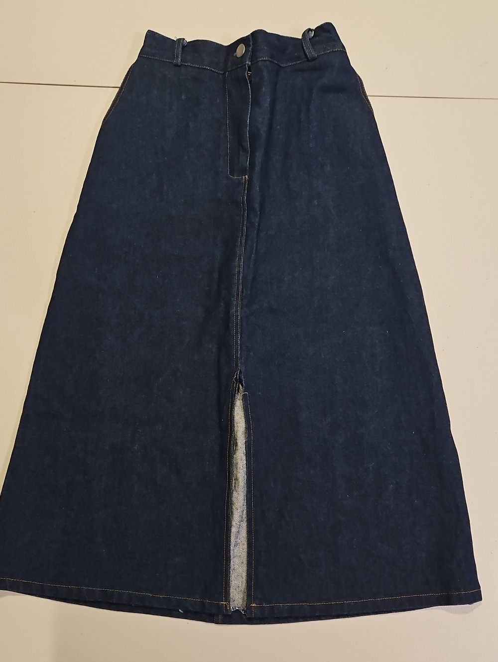 OAK + FORT Dark Blue Denim Skirt with Front Slit 0199